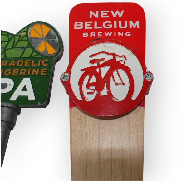 2 New Belgium Brewing Tap Handles FAT TIRE Ale & Citradelic Tangerine IPA - Picture 10 of 11